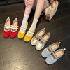 New retro color matching double word with versatile casual Mary Jane shoes inner height increase light mouth single shoes
