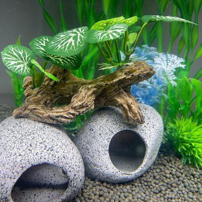 Decorarea rezervorului de pește Ornament pentru acvariu cu plante artificiale Accesoriu pentru rezervor de pește Decor acvatic pentru pești Betta, reptile mai mici
