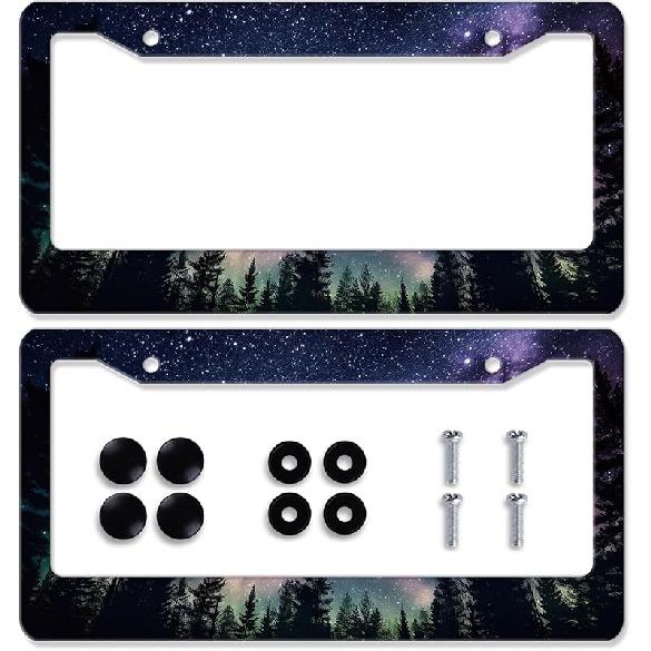 Vintage American Flag License Plate Frame Patriotic USA Flag License Plate Personalise Stainless Steel Auto Parts Funny License Plate Decoration With