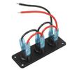 3Gang Blue LED 12V Toggle Rocker Switch Panel For Car Boat Marine RV Truck