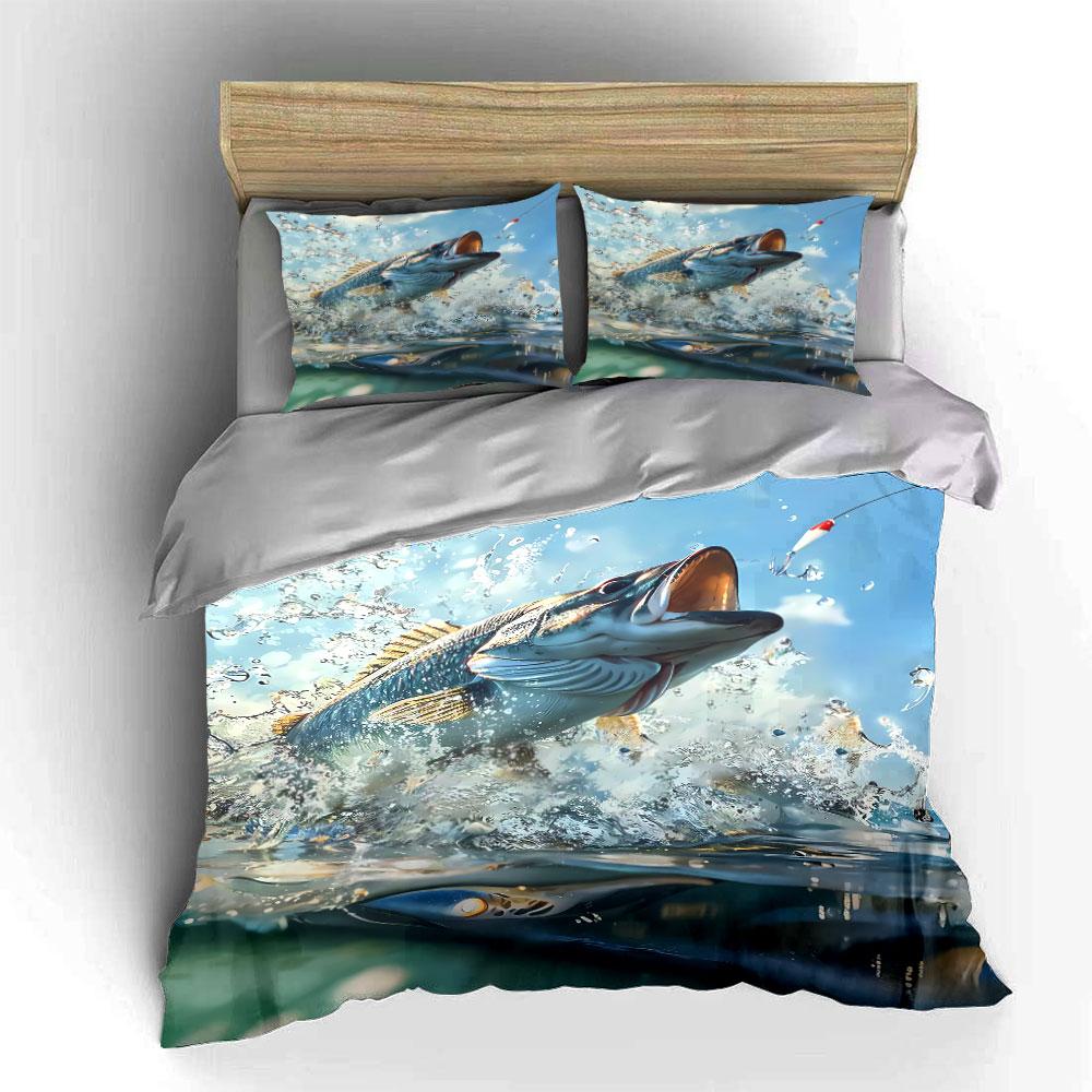 "Fishing Theme Bedding Set" Bedding Duvet Cover Set Duvet Cover Pillowcases (1 * Duvet Cover 2 * Pillowcases, without duvet insert)