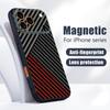 Carbon Fiber Pattern Case For iPhone 17 Pro Max iPhone 16 15 14 13 Pro Max Magnetic For Magsafe Hybrid TPU+PC Matte Cover