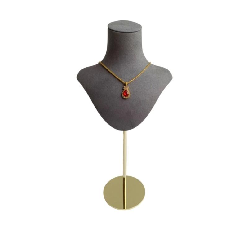 Mannequin Shaped Necklace Showcase Stand Stylish Portrait Model Jewelry Holder Tabletop Neckchain Pendant Display Rack