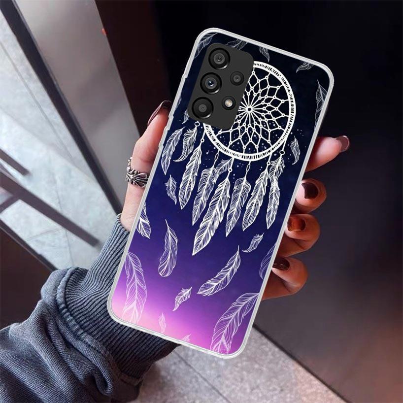 Retro Feather Dreamcatcher Phone Case For Samsung Galaxy A12 A52S A42 A32 A22 A51 A50 Note 20 Ultra 10 S10 Plus A71 A70 A31 A30