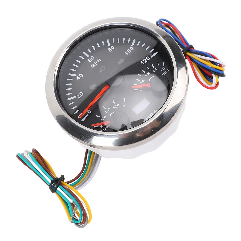 85mm 3-3Celsius8in 3 in 1 GPS Speedometer Odometer with Voltmeter Fuel Gauge Turn Signal 120MPH for RV Yacht Truck 7 Color Backlight