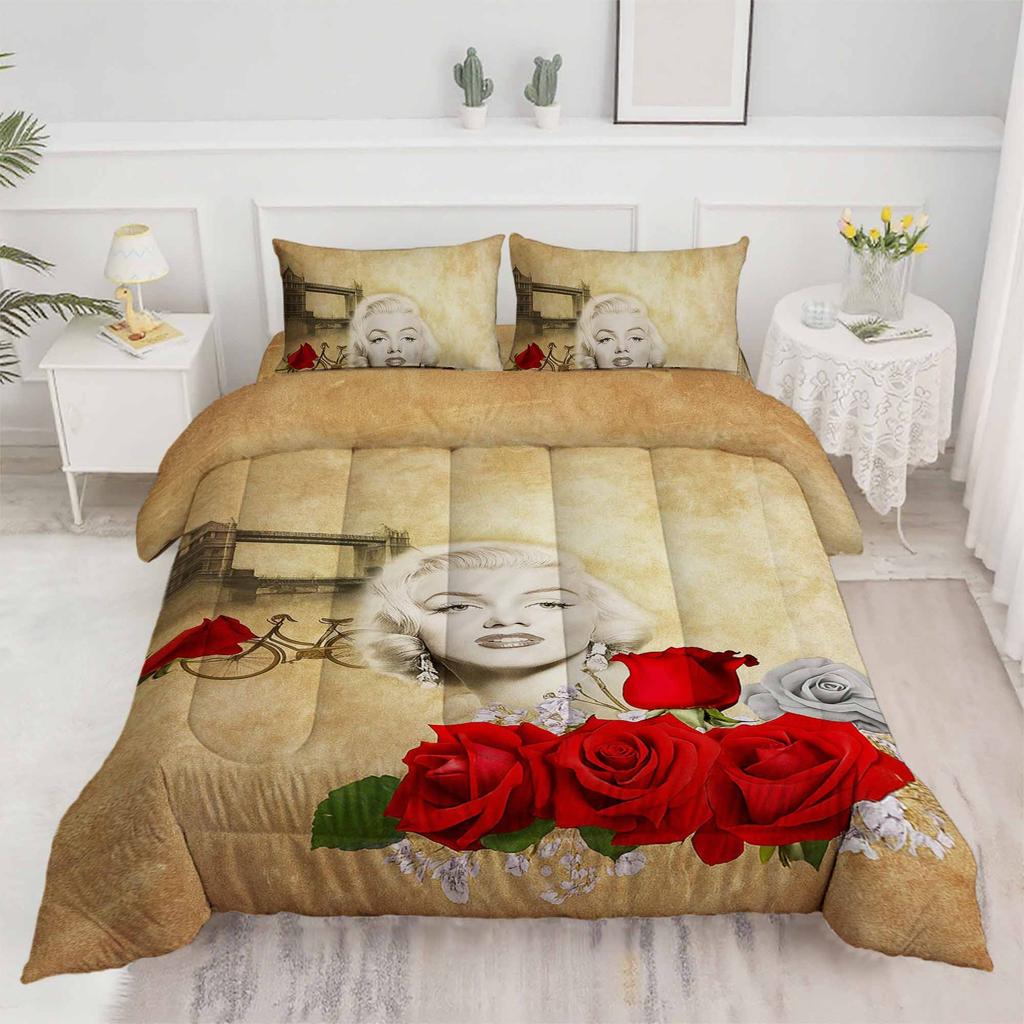 Sexy Woman 2Pcs Soft Breathable Duvet Cover Set, 3D Printed Bedding Set, Womanduvet Cover Pillowcases For Girl Boy Gift Single