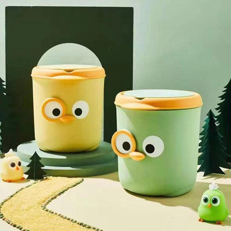 Poubelle de bureau mignonne de dessin animé petite poubelle avec couvercle poubelle de chambre poubelle boîte de rangement pour un espace de travail propre poubelle de table à domicile
