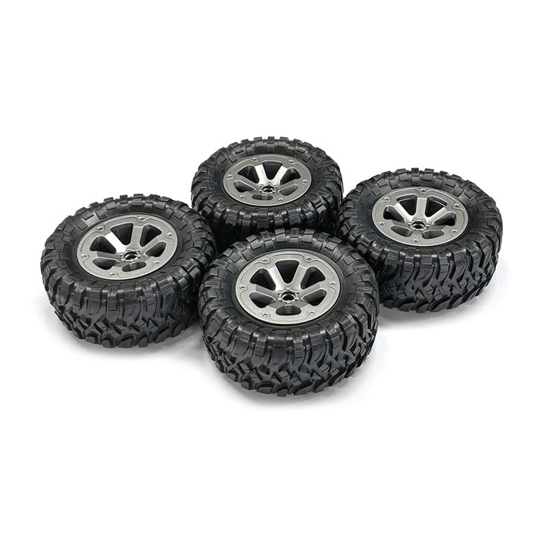 4PCS RC Military Truck 70mm Beadlock Wheel Tires & Rims Heavy Bearing Spare Part of MN90/91 FY001/002 1:12 Model for Car