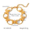 18k Gold Stainless Steel Butterfly Open Bangle Non-fading Titanium Steel Flower Open Ring for Women