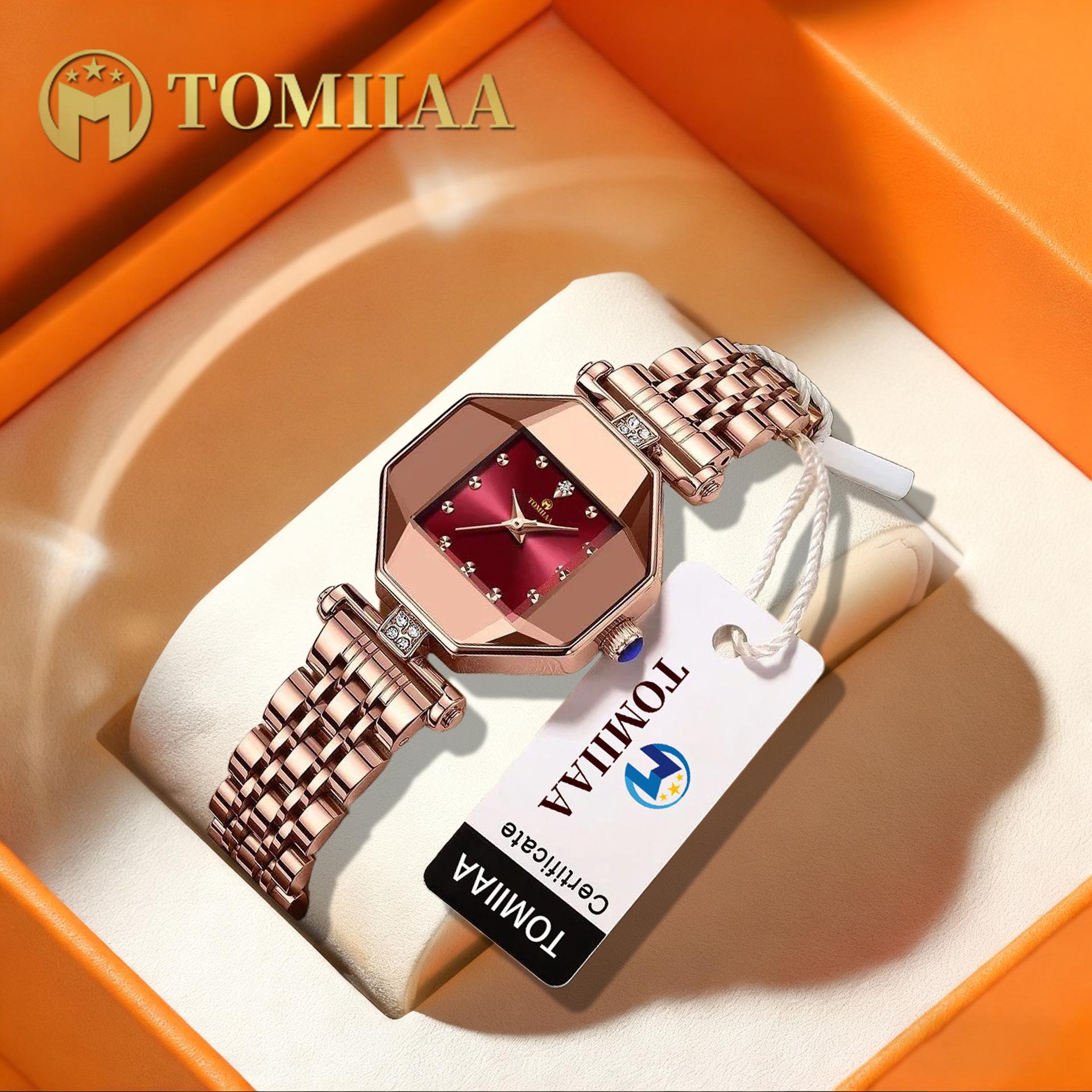 TOMIIAA Водонепроницаемые Женские Зеленые Квадратные Кварцевые Наручные Часы - Горячий Хит TikTok