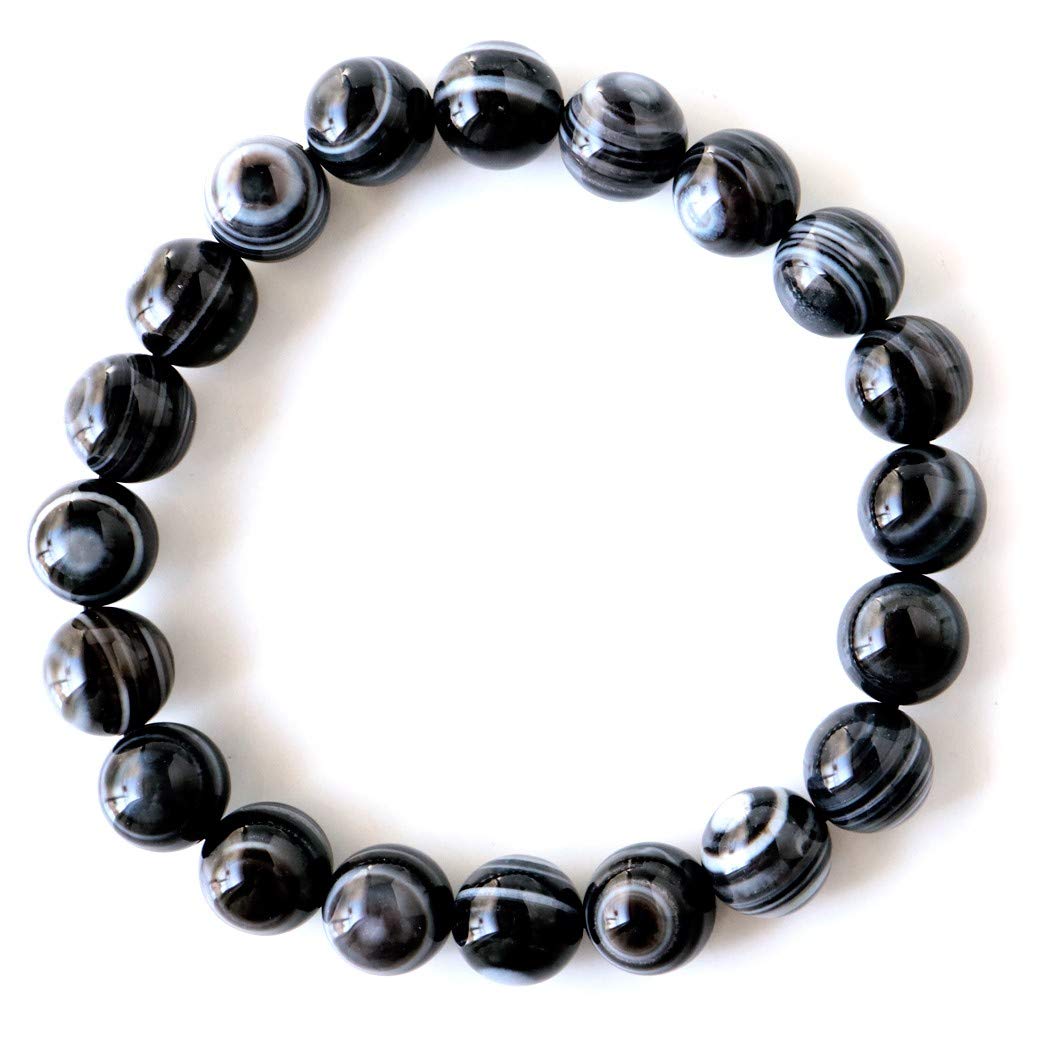 

[GOLD STONE] Tian Eye Agate AAA Grade Bracelet 10mm Natural Power Stone Inner Circumference Approx. 16.5cm Protection Amulet