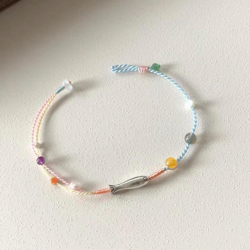 Pulseira Exquisita de Contas de Peixe Pequeno para Gato, Simples, Personalidade, Corrente de Pulso Feminina, Joia de Festa, Presente