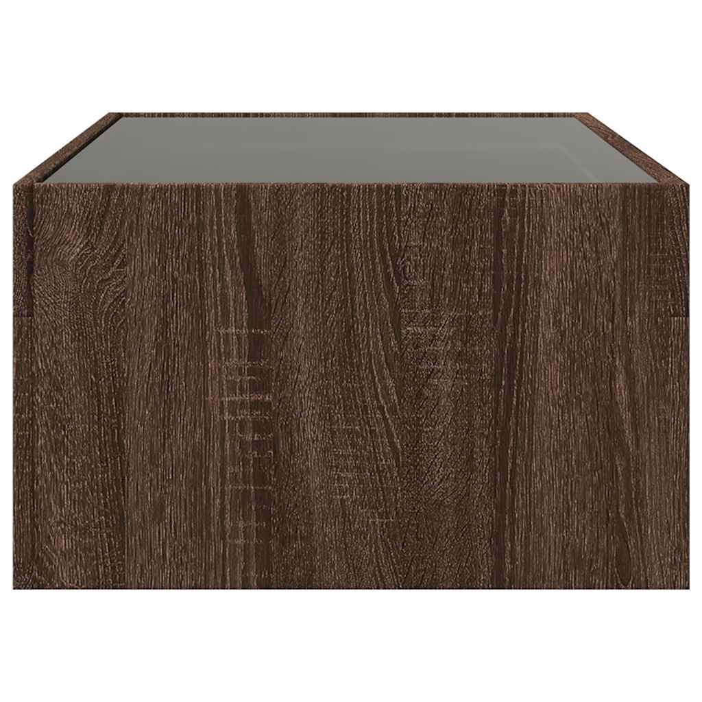 Infinity LED Coffee Table in Brown Oak Effect 90 x 50 x 30 cm