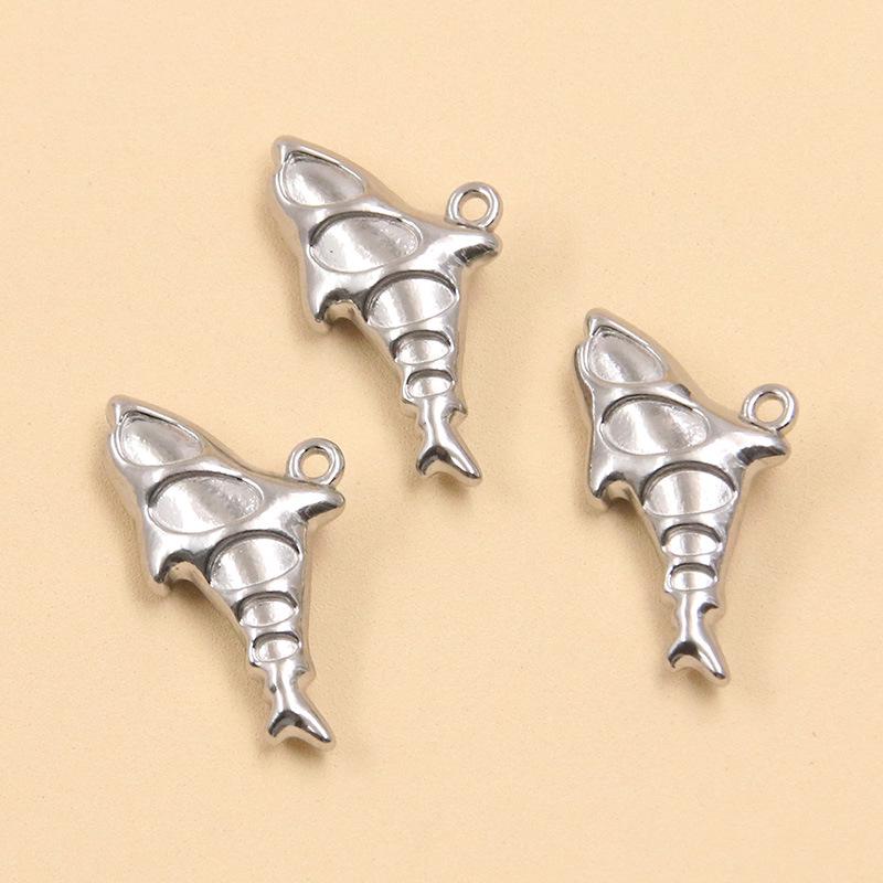 Ciondolo Pesce Rosso Placcato Oro 18k in Acciaio Inossidabile per Bracciale/Collana Fai da Te (Serie Oceano)