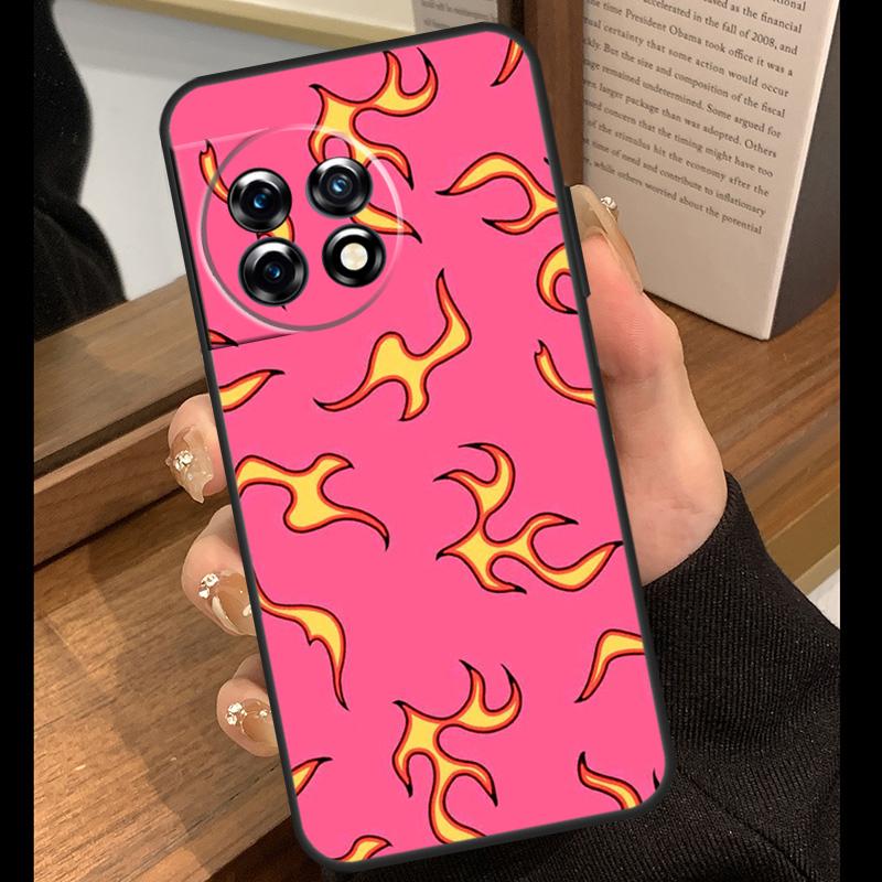 Purple Flames Fire Print Case For OnePlus 13T 10T 15R 10R 12R 13R 13 12 11 9 10 Pro Nord CE 5 2 3 4 Lite N20 N30 Cover