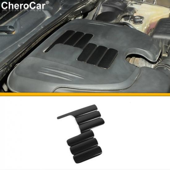 Carbon Fiber Engine Shroud Panel Decor Cover Trim For 2009- Dodge Challenger