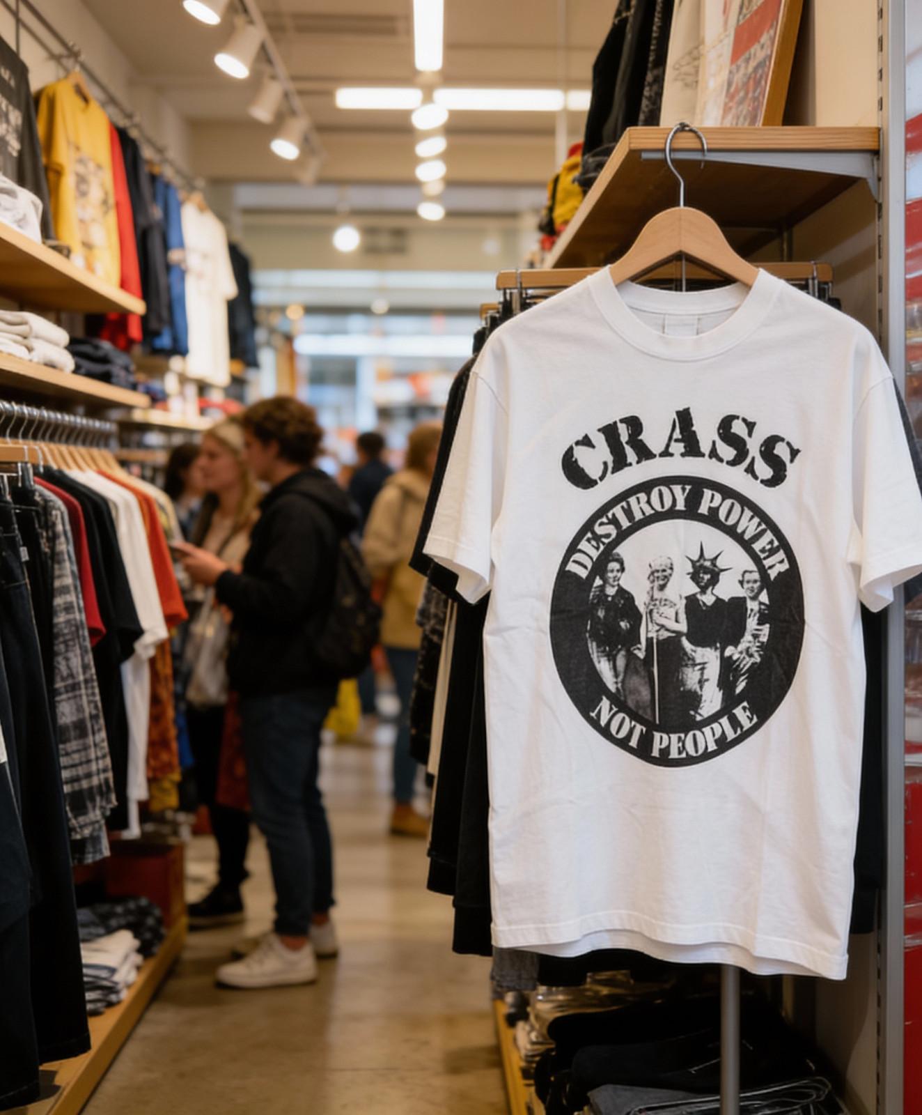 Crass Band White Cotton Adult T-Shirt NWT L