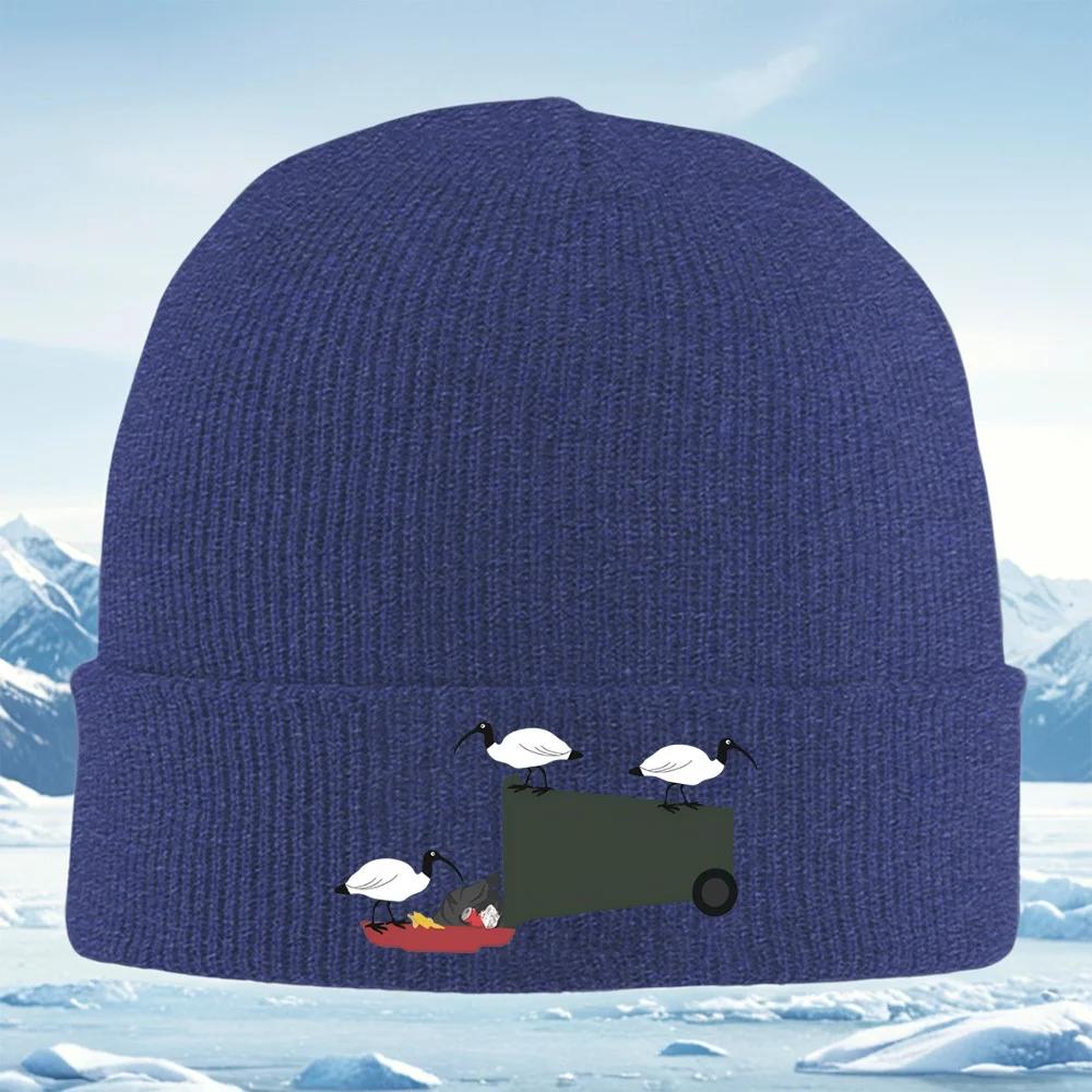 New Birds Container Garbage Food Waste Unisex Women Unisex Knitted Hat Beanie Pullover Cap Winter Thermal Warm Christmas Outdoor Cy