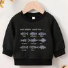 Kids Crewneck Pullover Sweatshirt, Various Fish Graphic Print
