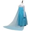 Frozen Elsa Princess Ice Blue Heart Magic [YITING] Kids' Costume, 7-Piece Set, (Princess Dress, Tiara, Wand, Gloves, Necklace, Ring, Earrings)