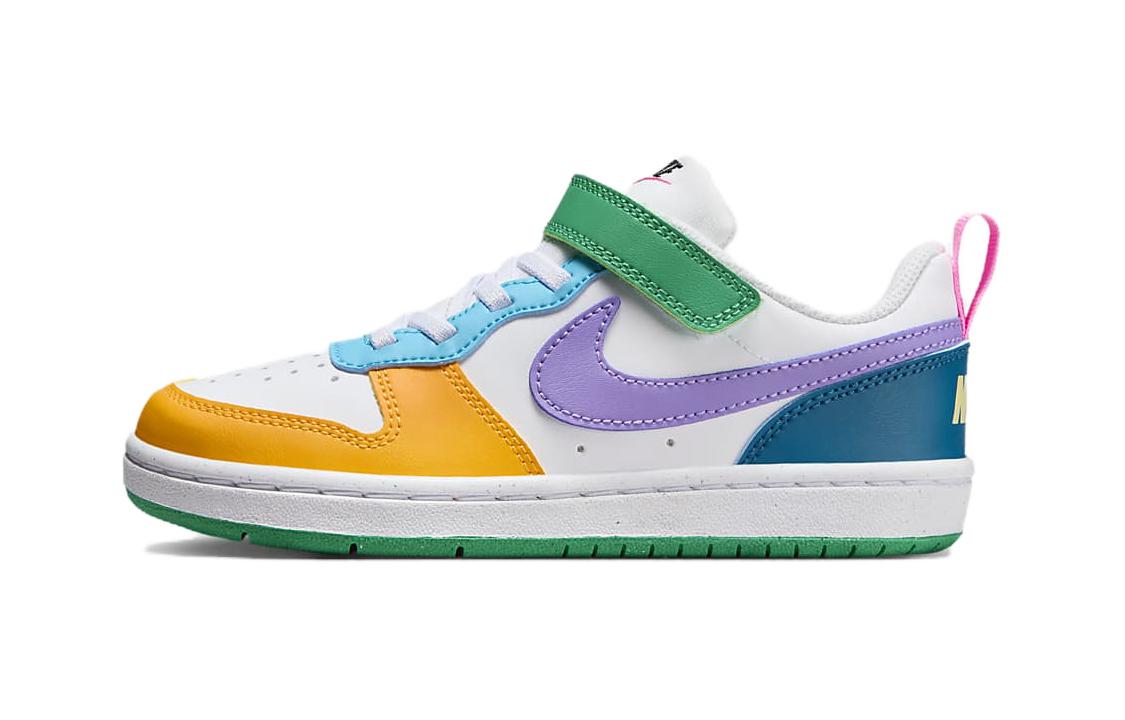 

Nike Court Borough Low RC BP Slip Resistant Abrasion Resistant Low top Kids Skateboarding Shoes White Purple Green FQ8378-902 31.5