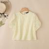 ZANZEA Women Casual Round Neck Short Sleeve Hollow Crochet Patchwork Blouse