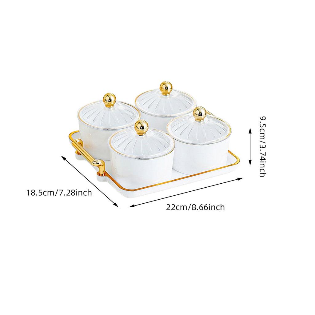 Creative Divided Serving Platter with Holder Food Storage Box Nuts Tray Snack Dishes for Candy Cookies Snacks