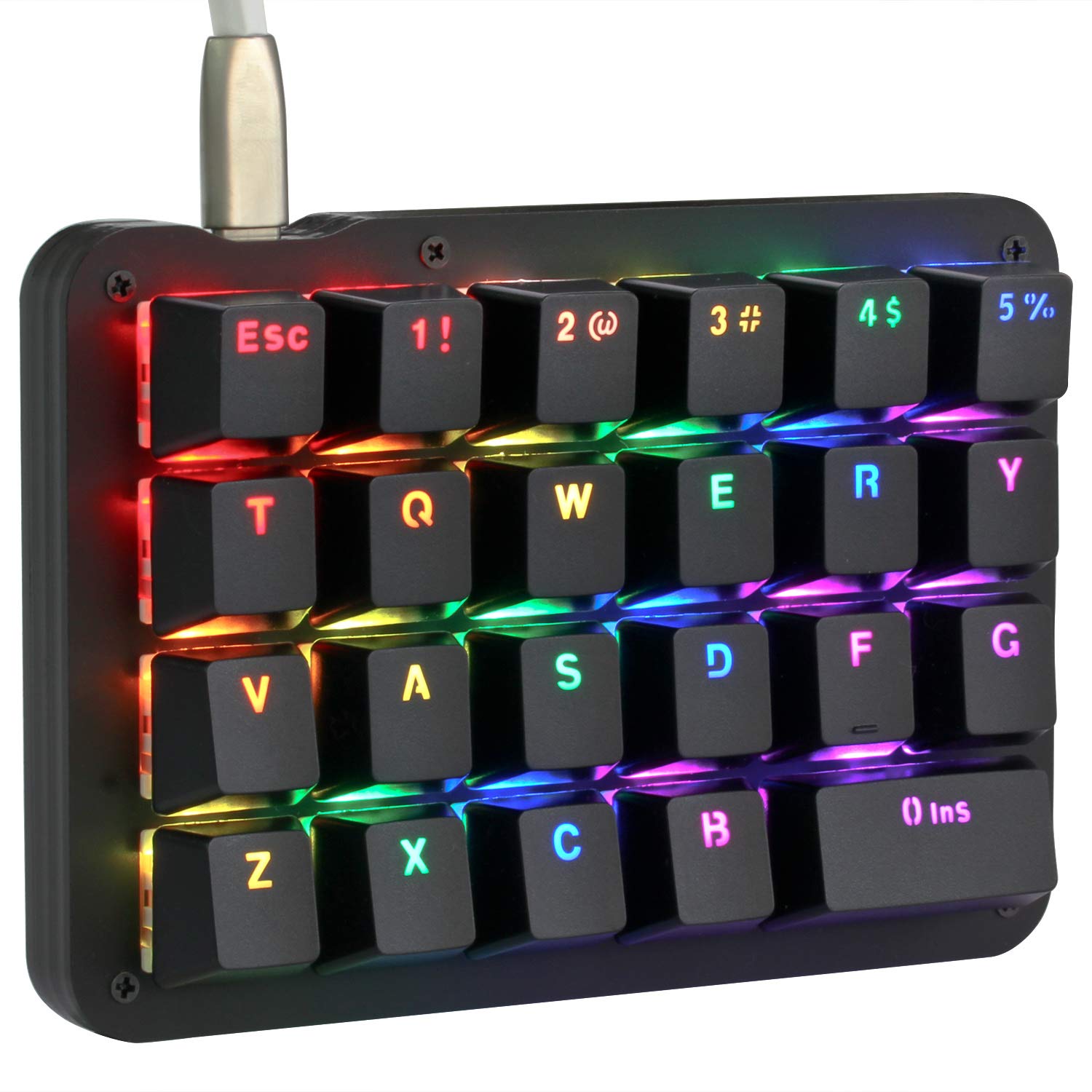 

Koolertron Mechanical Gaming Keyboard with RGB Customizable Fully Programmable Red Mini Keyboard with Numeric Keypad and Shortcut Portable Wired чорний