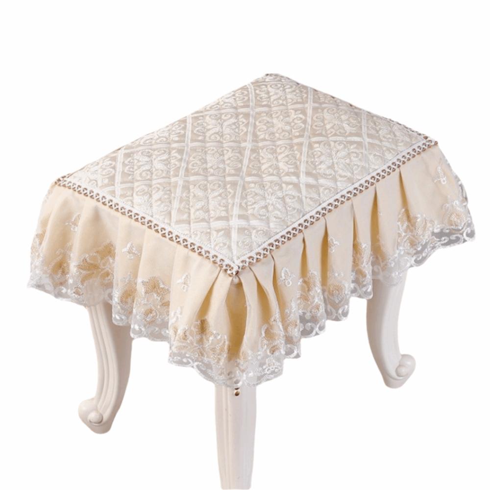 Floral Pattern Makeup Stool Cover Thick Floral Seat Chair Slipcover Household