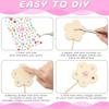 42 Pcs Princess Fairy Wands Kit, Include 36 Pcs Wooden Unfinished Wand DIY Princess Wand with 6 Sheet Colorful Diamond Sticker for Girls Make Your