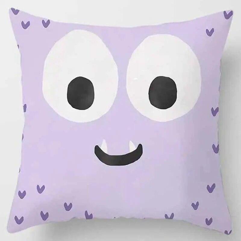 Cute Monster Throw Pillowcase  Home  Pillow Gift Children Boys Girls Room Bed Sofa