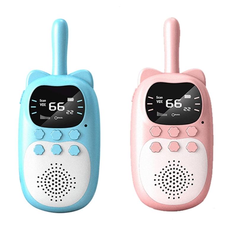 USB Rechargeable Walkie Talkie for Kids Outdoor Adventure Electronic Walkie Talkie Toy Cartoon Walkie Talkie for Camping
