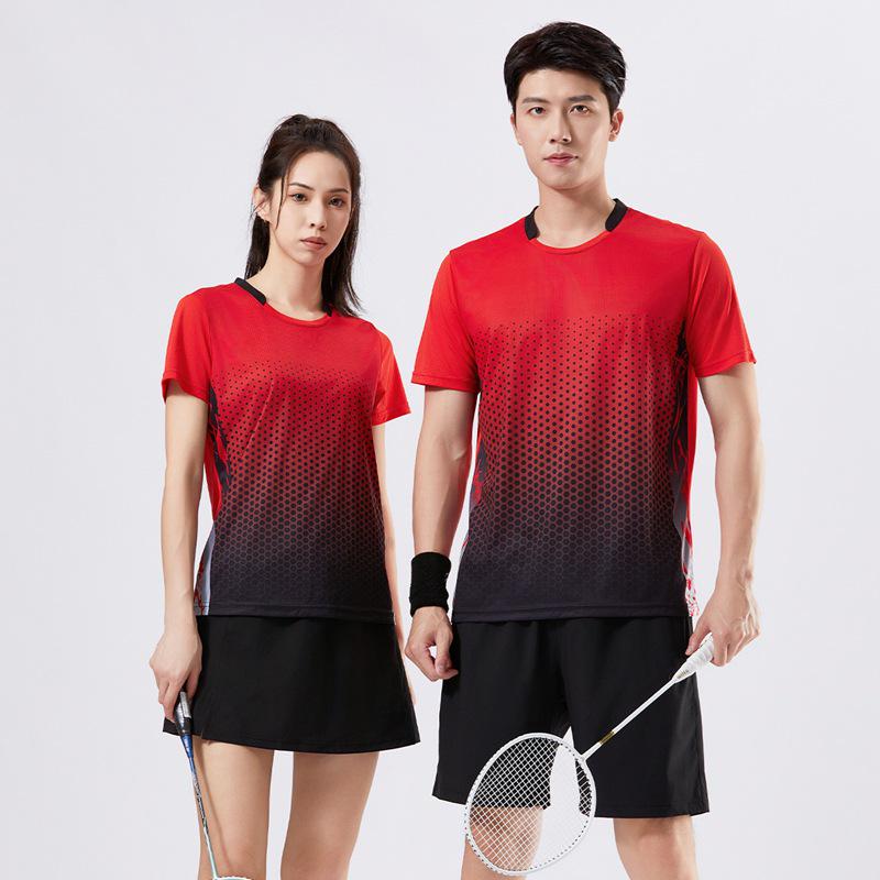 Unisex Quick-Dry Short-Sleeve Sports T-Shirt for Summer - Great for Badminton, Tennis, and Table Tennis