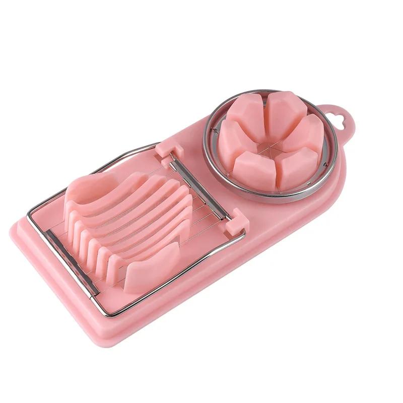 Multi Functional Egg Cutter Two In One Egg Slice Cutter Stainless Steel Household Egg Cutter Egg Preserved Eggs Divider Splitter