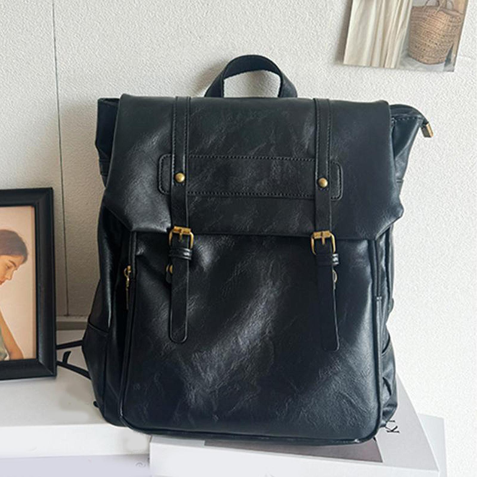 Pu Leather Fashion Preppy Style Backpack Japanese Kawaii Backpack for Women чёрный