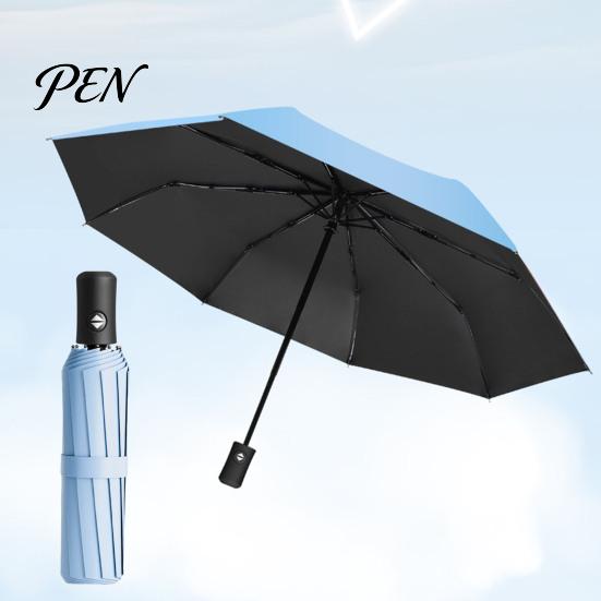 Travel Umbrella Automatic Folding with Carabiner Handle, UV Rain Protection Rainproof Umbrella, Windproof Portable for Women Men Easy Open Close