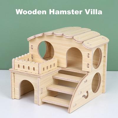 Chewable Hamster Villa Wooden Hamster Climb Toy New Platform House Pet Supplies