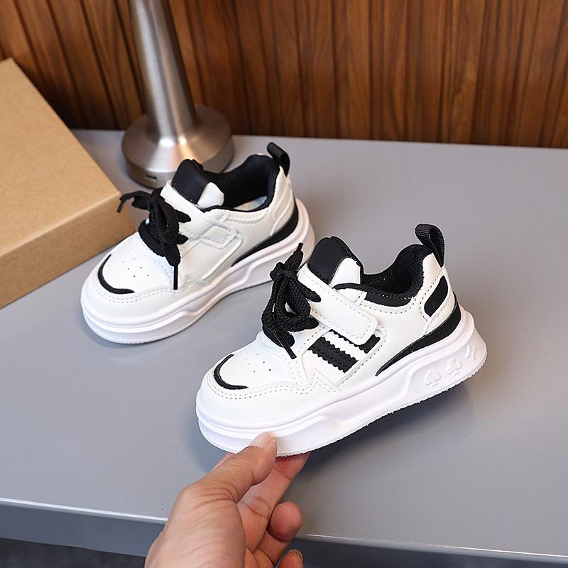 Children's White Sneakers, New Summer Models for Boys and Girls, Breathable Casual Leather Panel Shoes, Baby Single Shoes