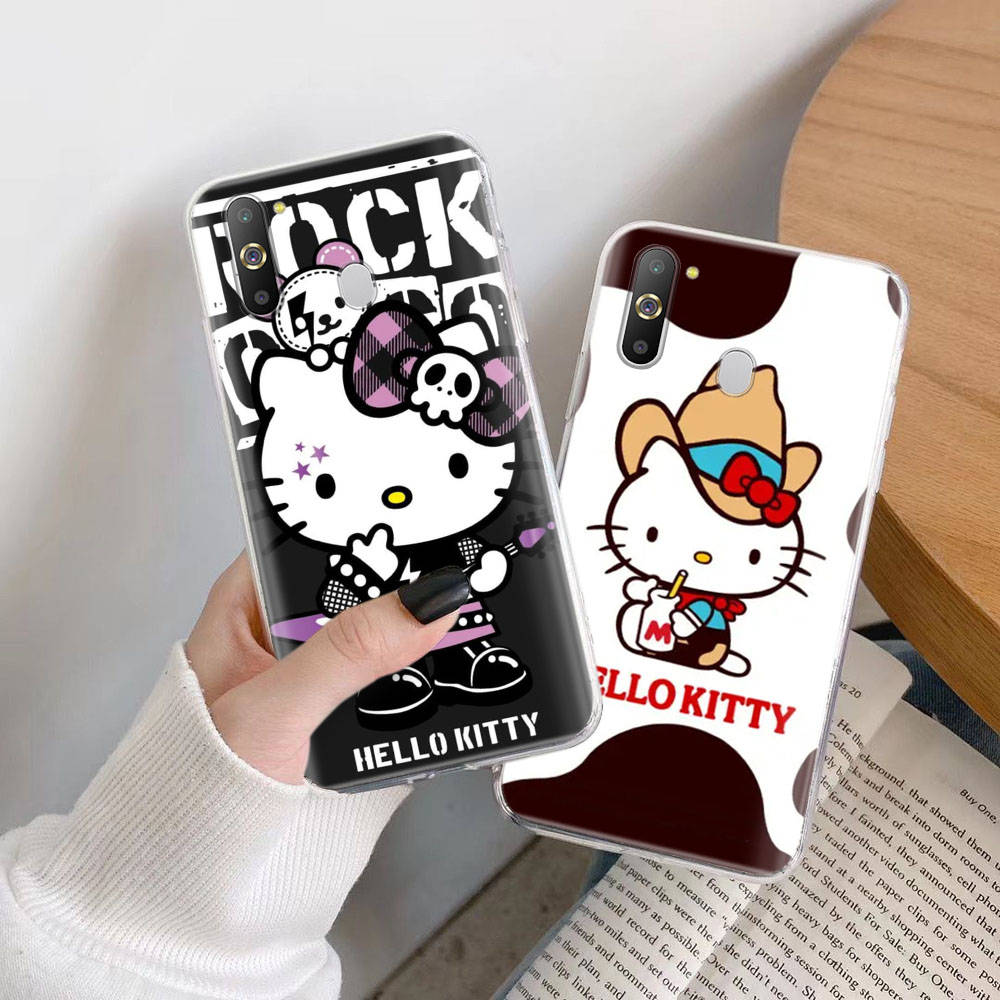Transparent Case for Samsung A04 A14 A23 M33 M53 Realme 10 9 C35 C55 VIVO X80 Infinix Hot 30 Note 11 Tecno Spark 8P Pro L-6 Lovely Hello Kitty
