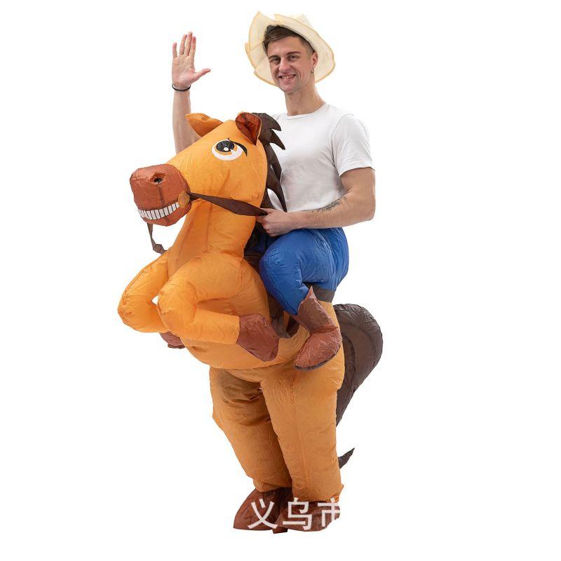 Carnival Costumes,Inflatable horse,Inflatable Costume Bull Riding Horse for Halloween Party and Cosplay