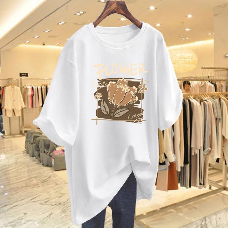 

Short-sleeved t-shirt summer women s clothing 2025 new summer clothing pure cotton niche top summer half-sleeved clothes women s t-shirt S
