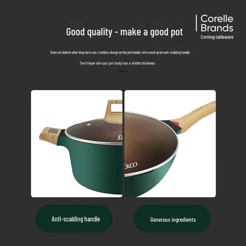 EKCO 2-Piece Cookware Set: 32CM Wok & 24CM Soup Pot