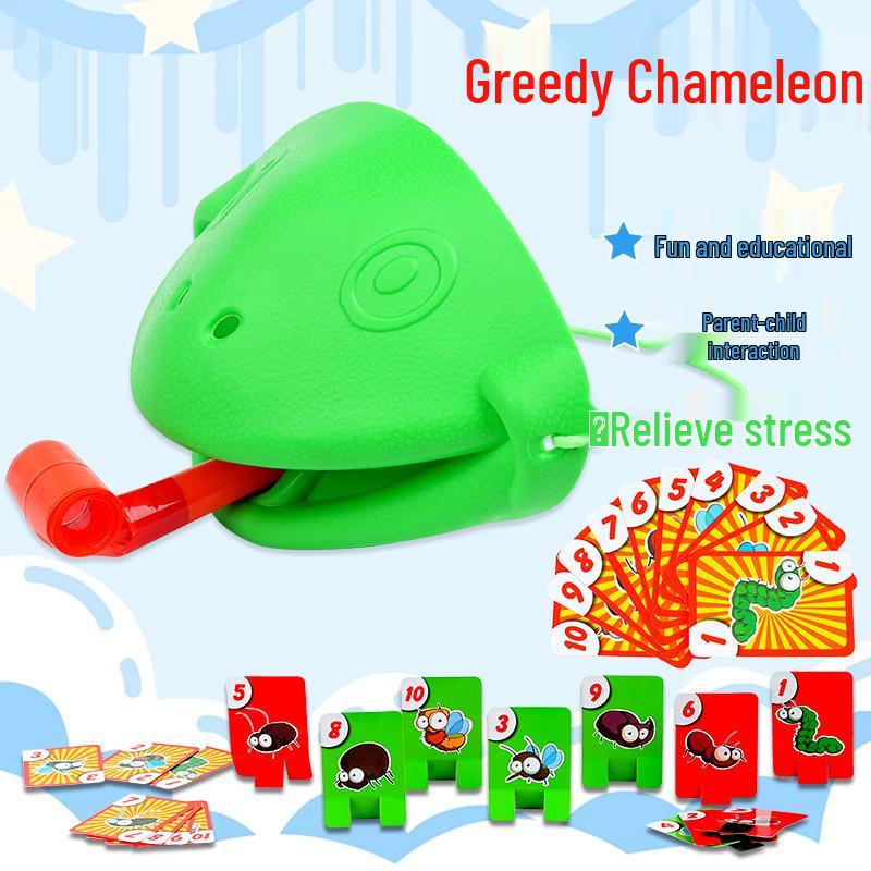 Chameleon Tongue Card Game: Interactive Frog and Lizard Toy for Kids
