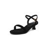Krazing Pot Cow Skin Thin Med Heels Concise Style Summer Size 42 Basic Clothing Dating Women Sandals