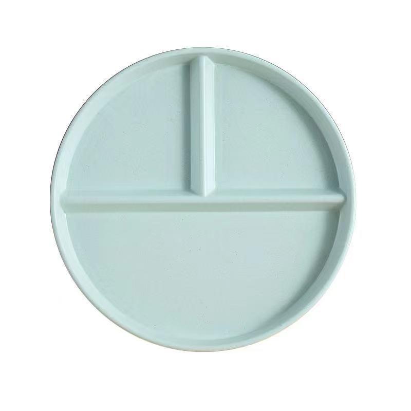 Portioned Plate for Adults: Weight Loss & Portion Control with Wheat Straw Cutlery