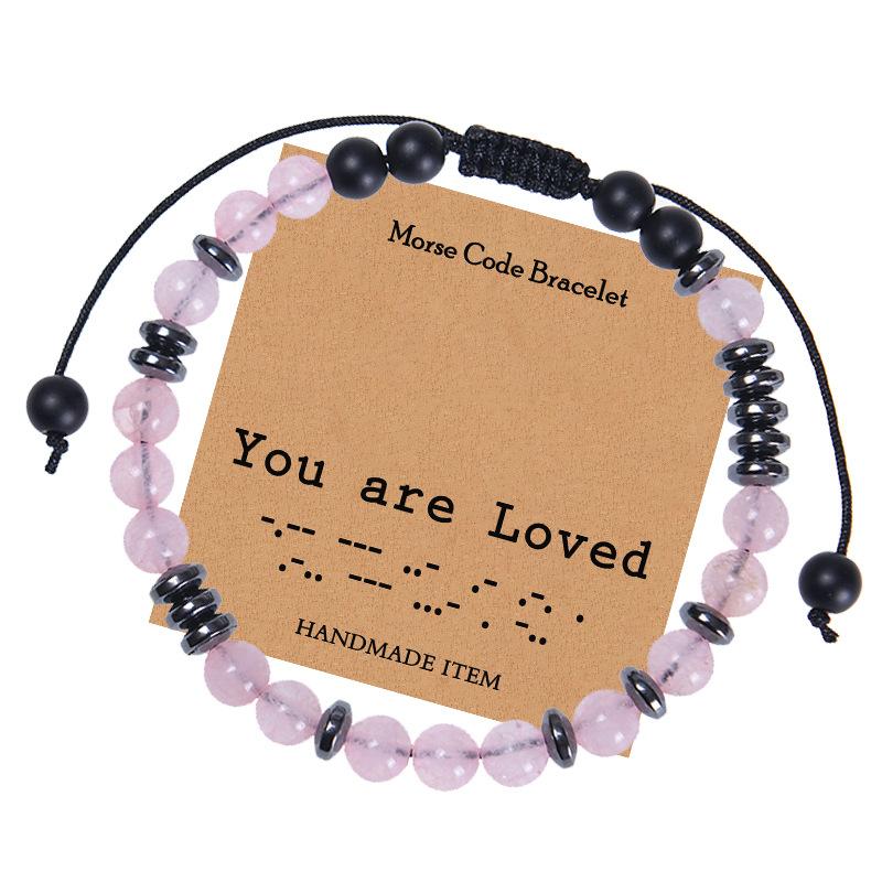 

JYL TS Bracelet Morse Code Never Give Up Inspirational Boosts Perseverance You are Loved-Morse code