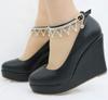 2024 Spring Wedges Women Shoes  Heels Platform Office Party Wedding Pu 10.8cm Shoe Rhinestone Elegant Women Pumps Zapatos Mujer