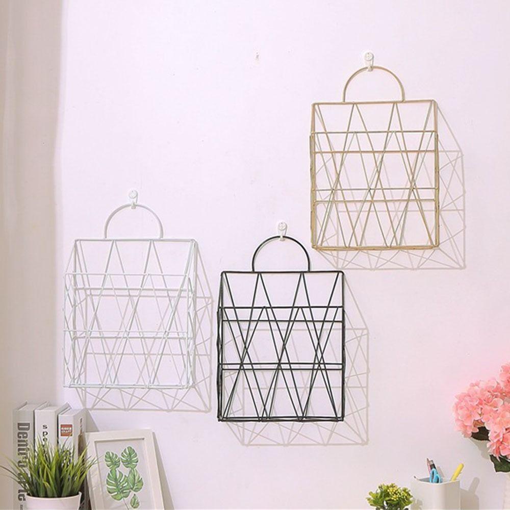 

Iron Newspaper Holder Handheld File Holder Fashion Bookshelf білий