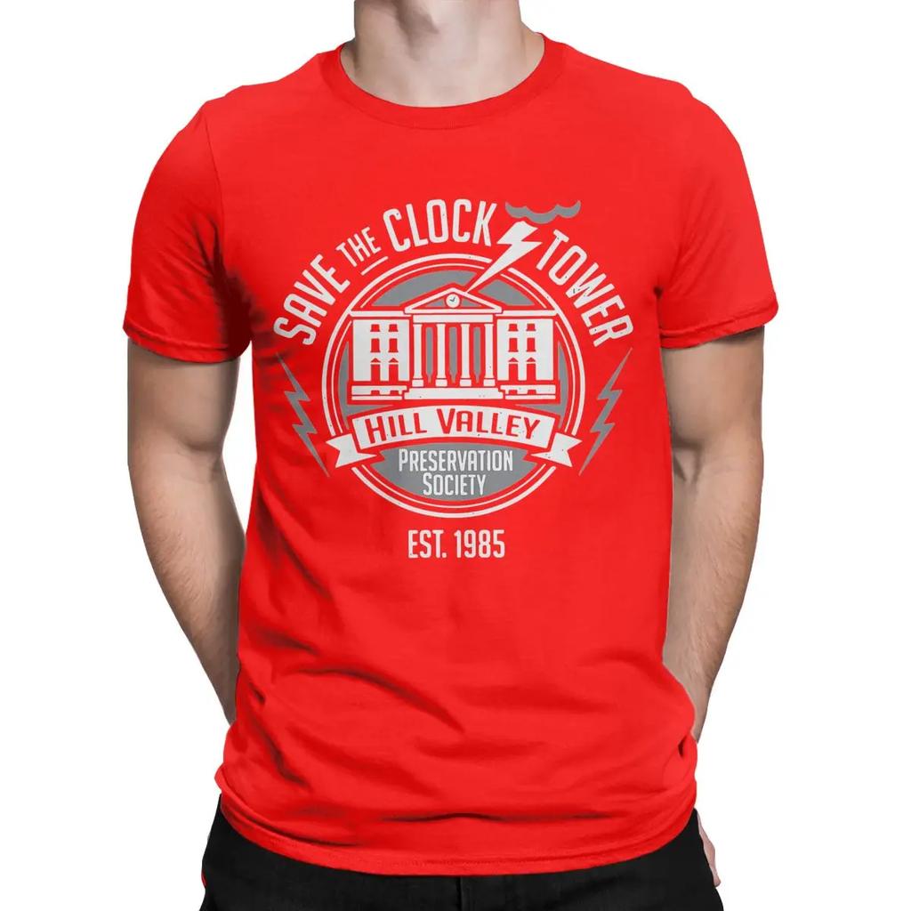Save The Clock Tower Back To The Future T-Shirt Men Amazing 100% Cotton Tee Shirt Crewneck Short Sleeve T Shirts Summer Tops