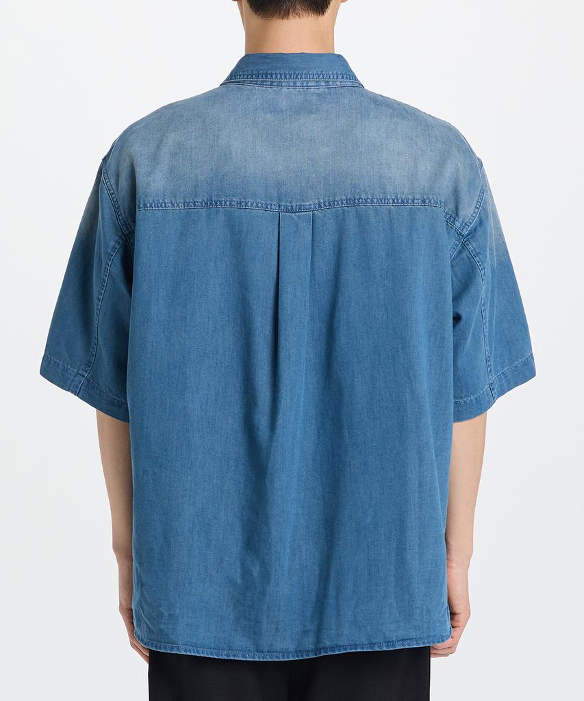 Gicheol Summer Half Denim Shirt (Indigo)